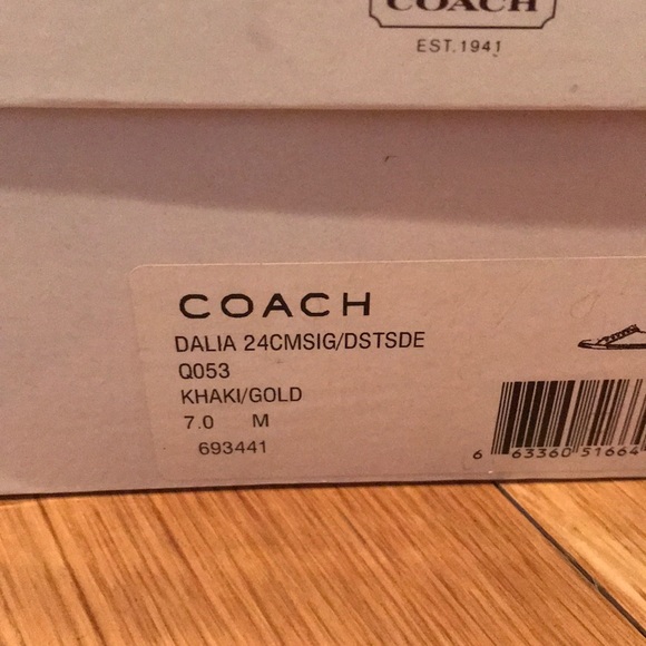 COACH Dalia Khaki & Gold Sneakers in Size 7 - Picture 7 of 8